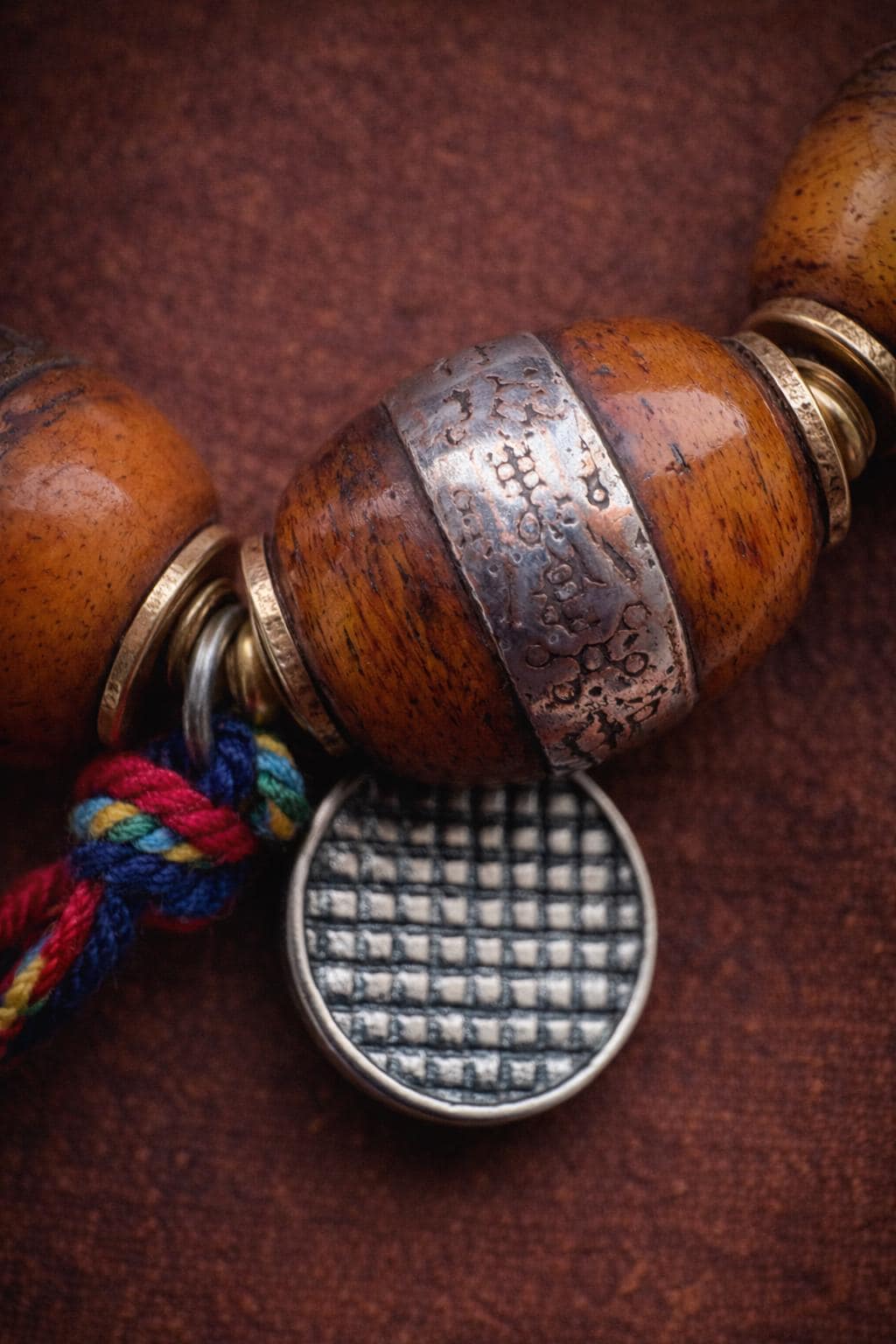 Tibetan Yak Bone Bracelet – Vintage Silver & Tassel