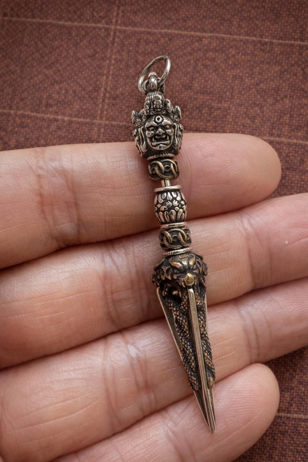 Phurba Pendant Necklace – Tibetan Dorje Amulet