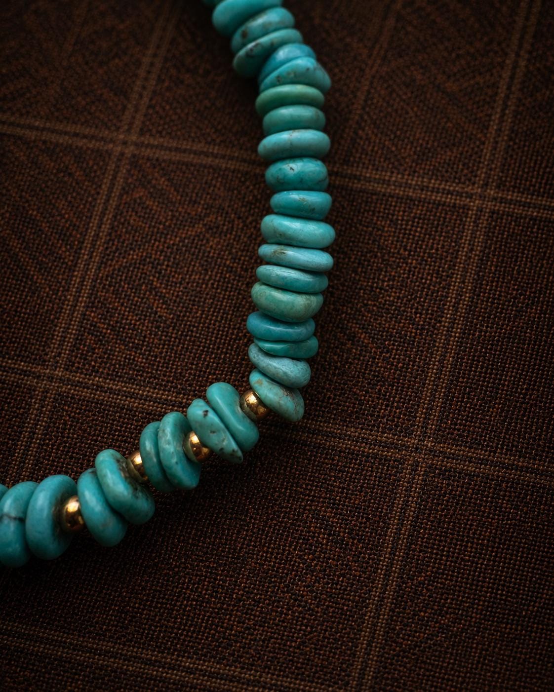 Natural Turquoise Nugget Bracelet, 18K Gold Plated Beads, Tibetan Inspired Handmade Bracelet