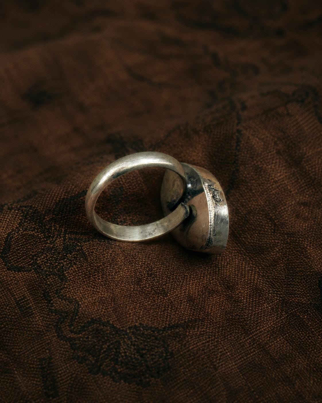 Turquoise Teardrop Adjustable Ring, Tibetan-Inspired Handmade Ring