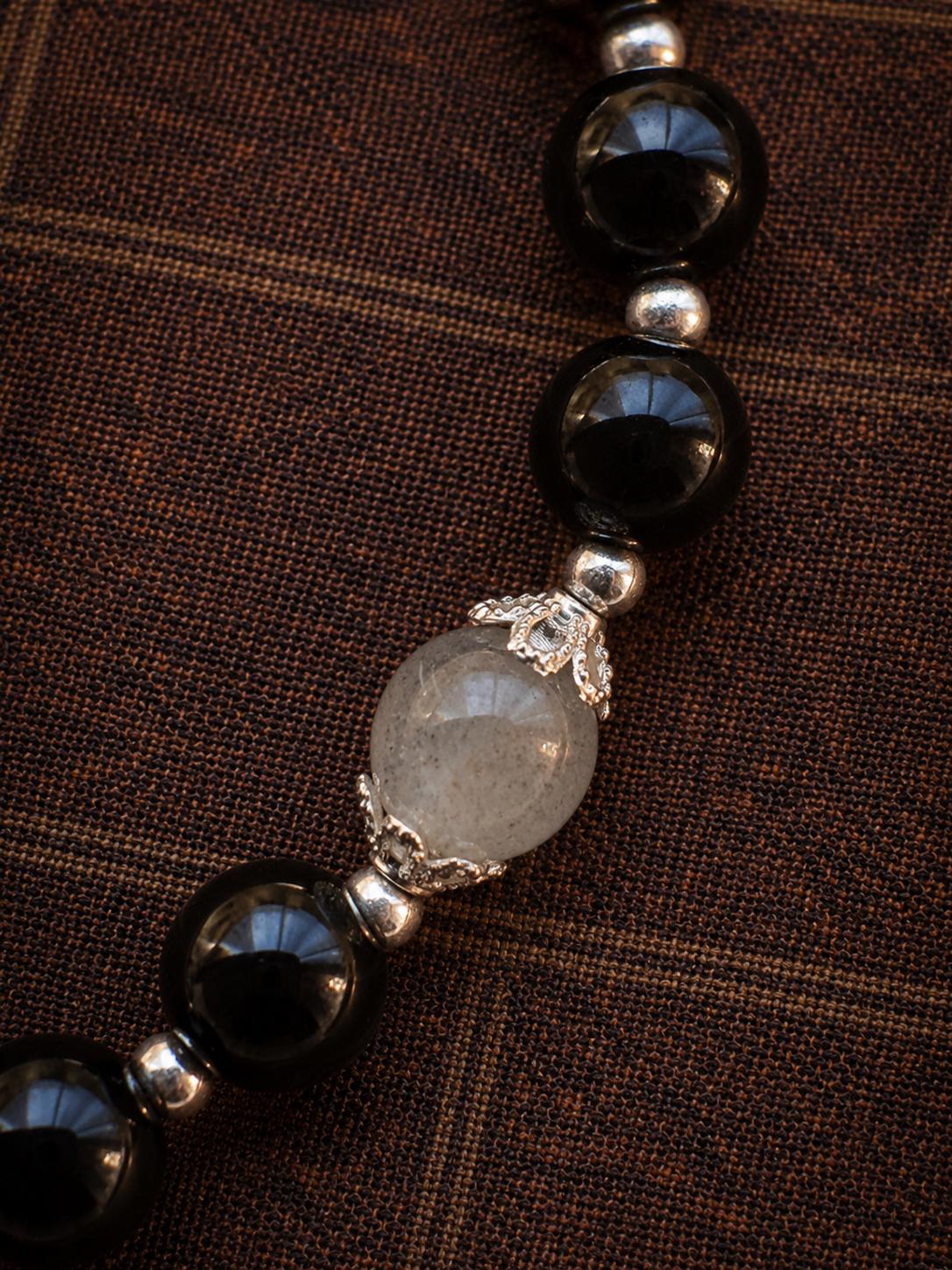 Natural Obsidian Wealth Bracelet with Silver-Plated Pixiu Charm
