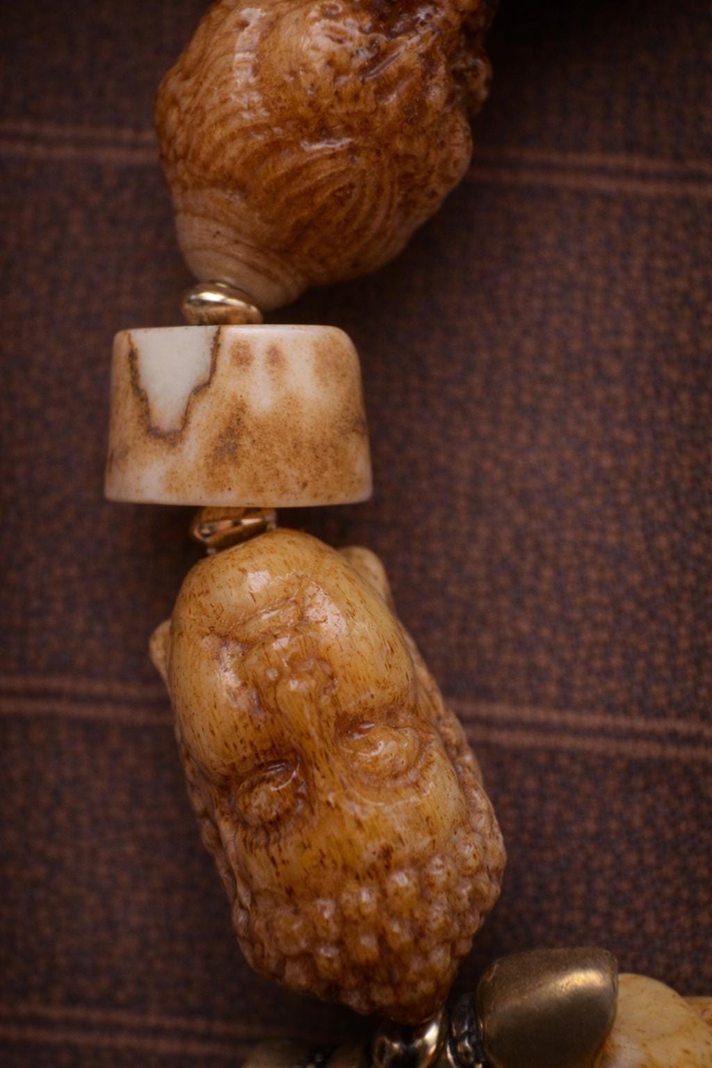 Tibetan Carved Bone Bracelet – Vintage Meditation Beads | Handmade Spiritual Style Jewelry