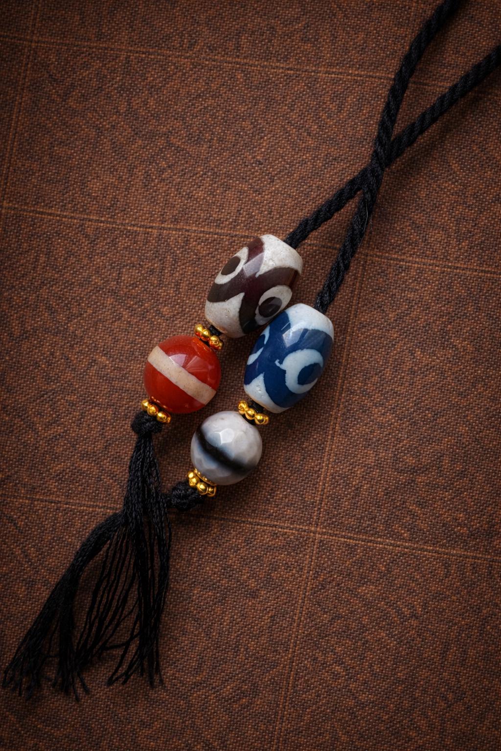 Tibetan Multi-Stone Talisman Necklace – Vintage Ethnic Beaded Pendant | Handmade Tribal Jewelry Gift