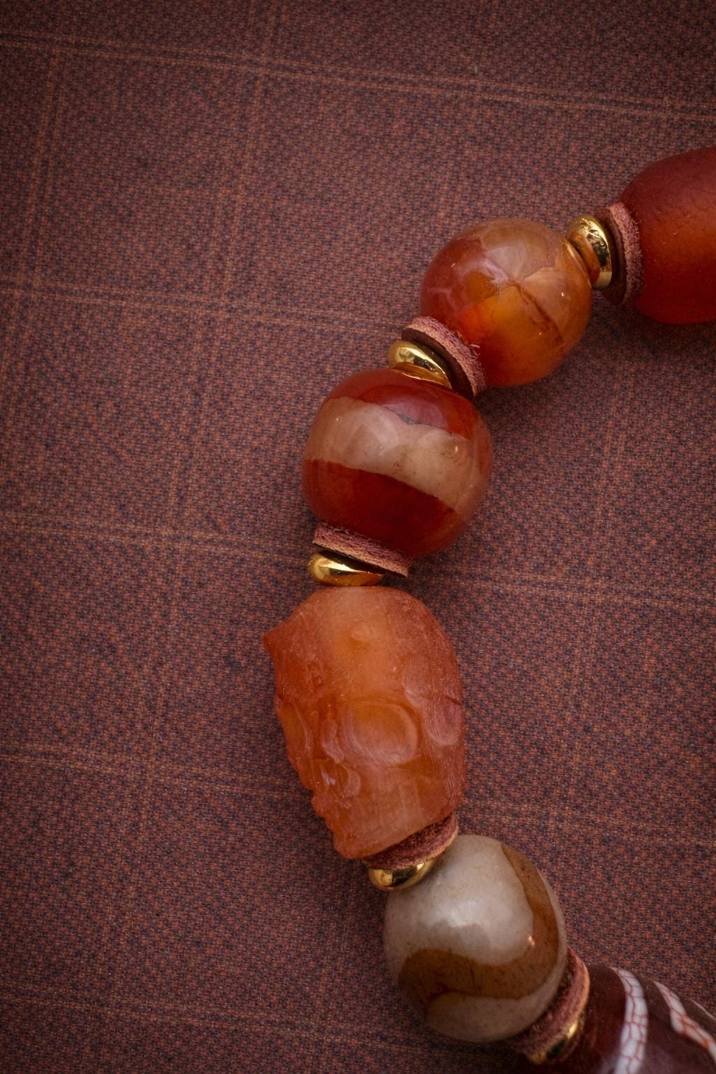 Tibetan Dzi Agate Bracelet | Handwoven Single Wrap Bracelet