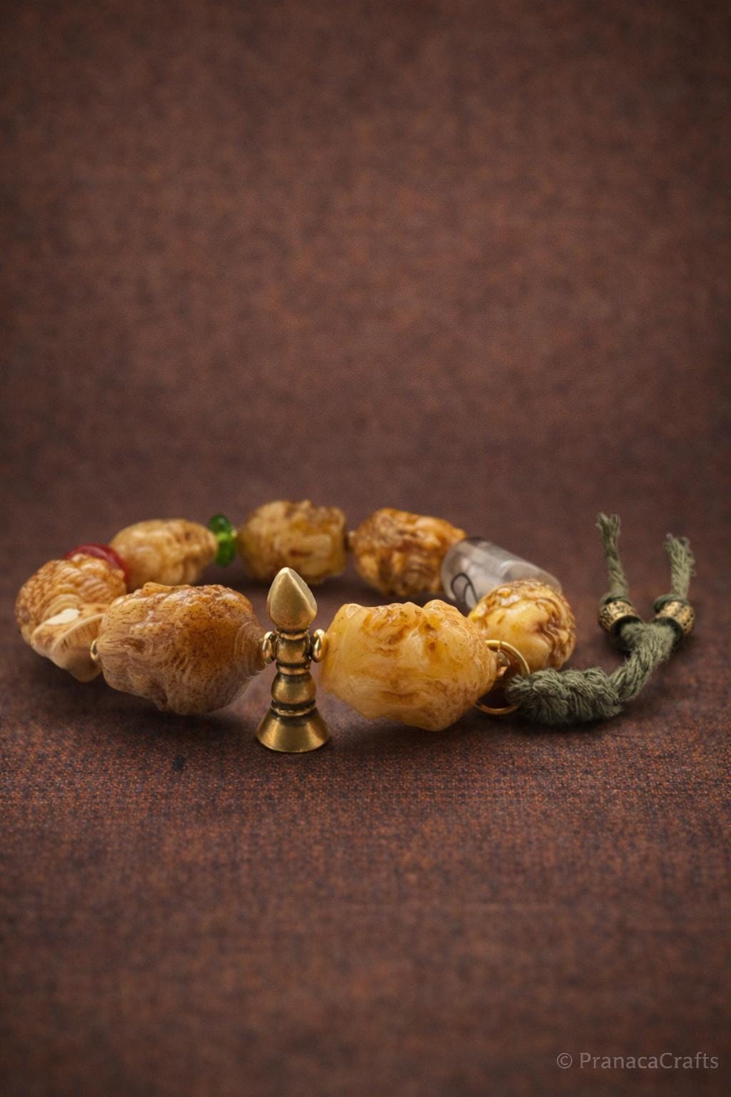 Tibetan Carved Bone Bracelet – Vintage Meditation Beads | Handmade Spiritual Style Jewelry