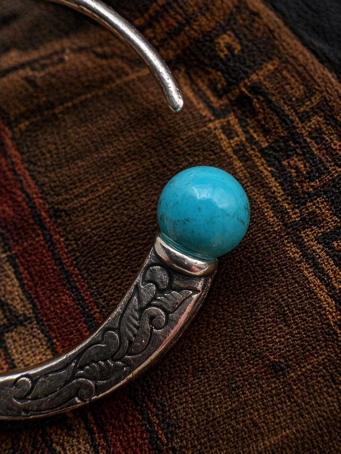 Turquoise Tibetan Ethnic Hoops