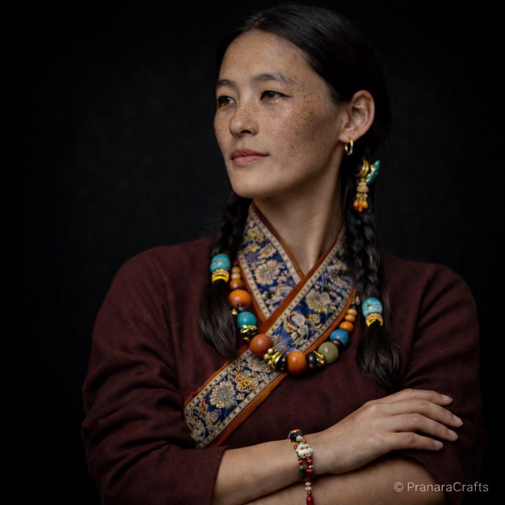 Citipati Protector Amulet: Hand-Carved Yak Bone Mala Bracelet by PranaraCrafts