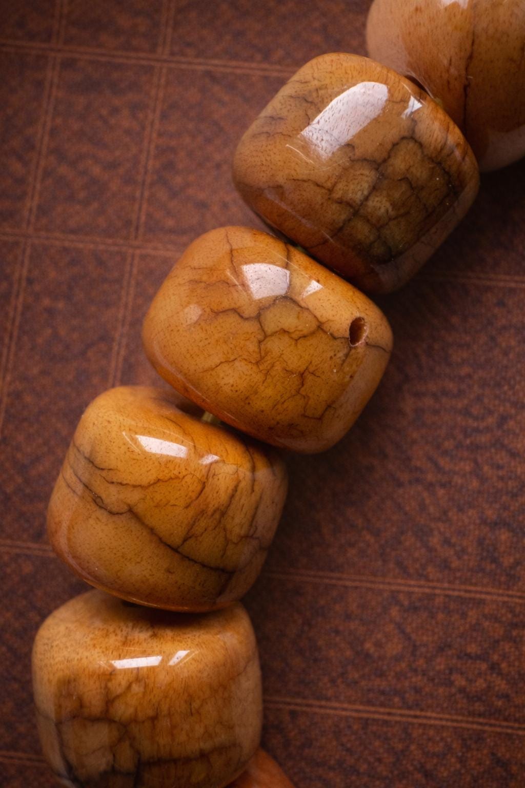 Tibetan Yellow Yak Bone Bracelet – Vintage Barrel Beads with Aged Patina | Unisex