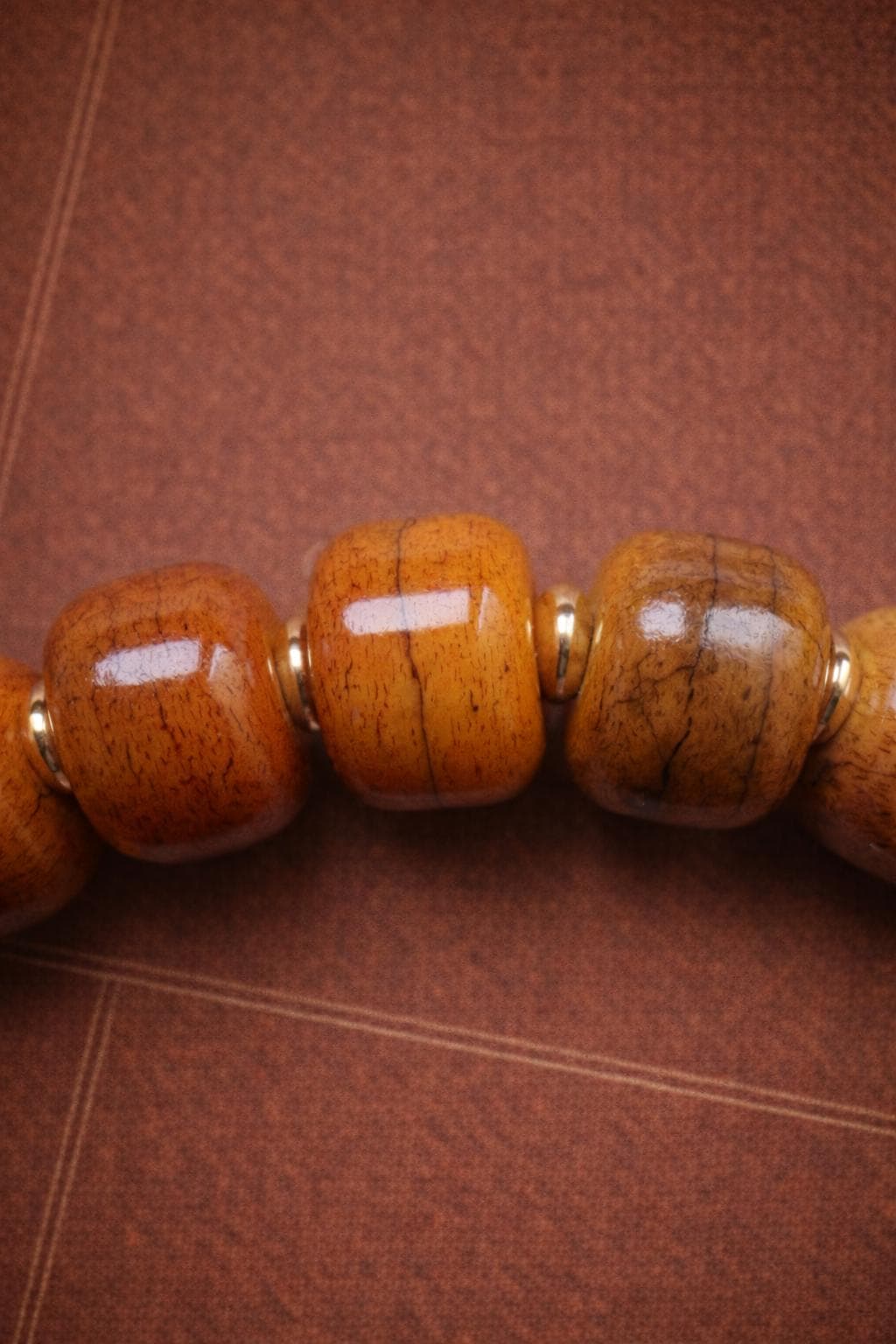 Tibetan Yak Bone Barrel Bead Bracelet – Vintage Mala Style with Spacer Beads