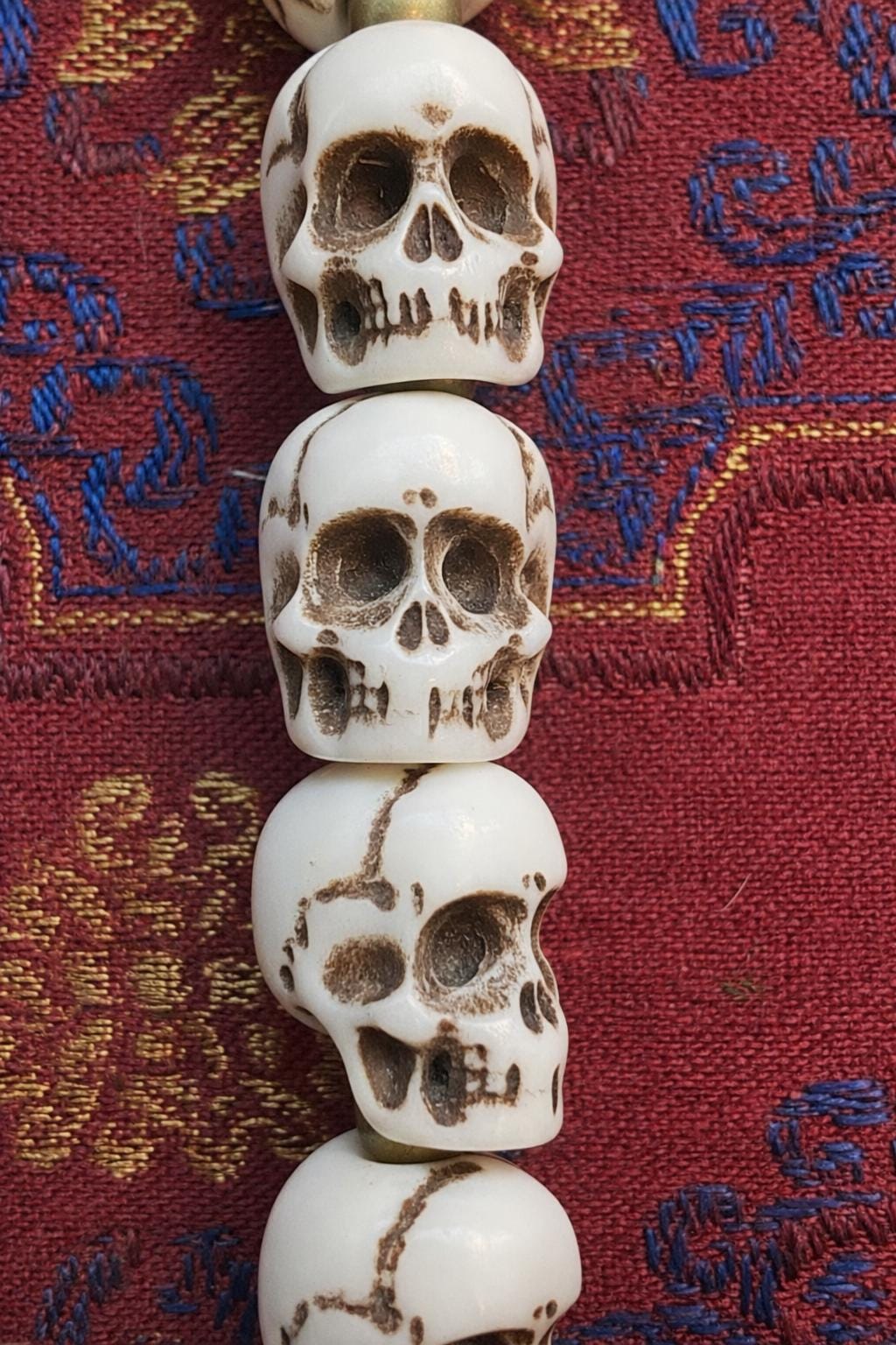 Yak Bone Skull Bracelet – Tibetan Vintage Protection Amulet for Meditation & Strength