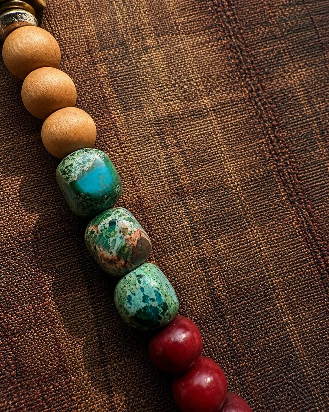 One of a Kind Tibetan Lhasa Necklace, Only One Available, Colorful Handmade Gemstone Beaded Jewelry