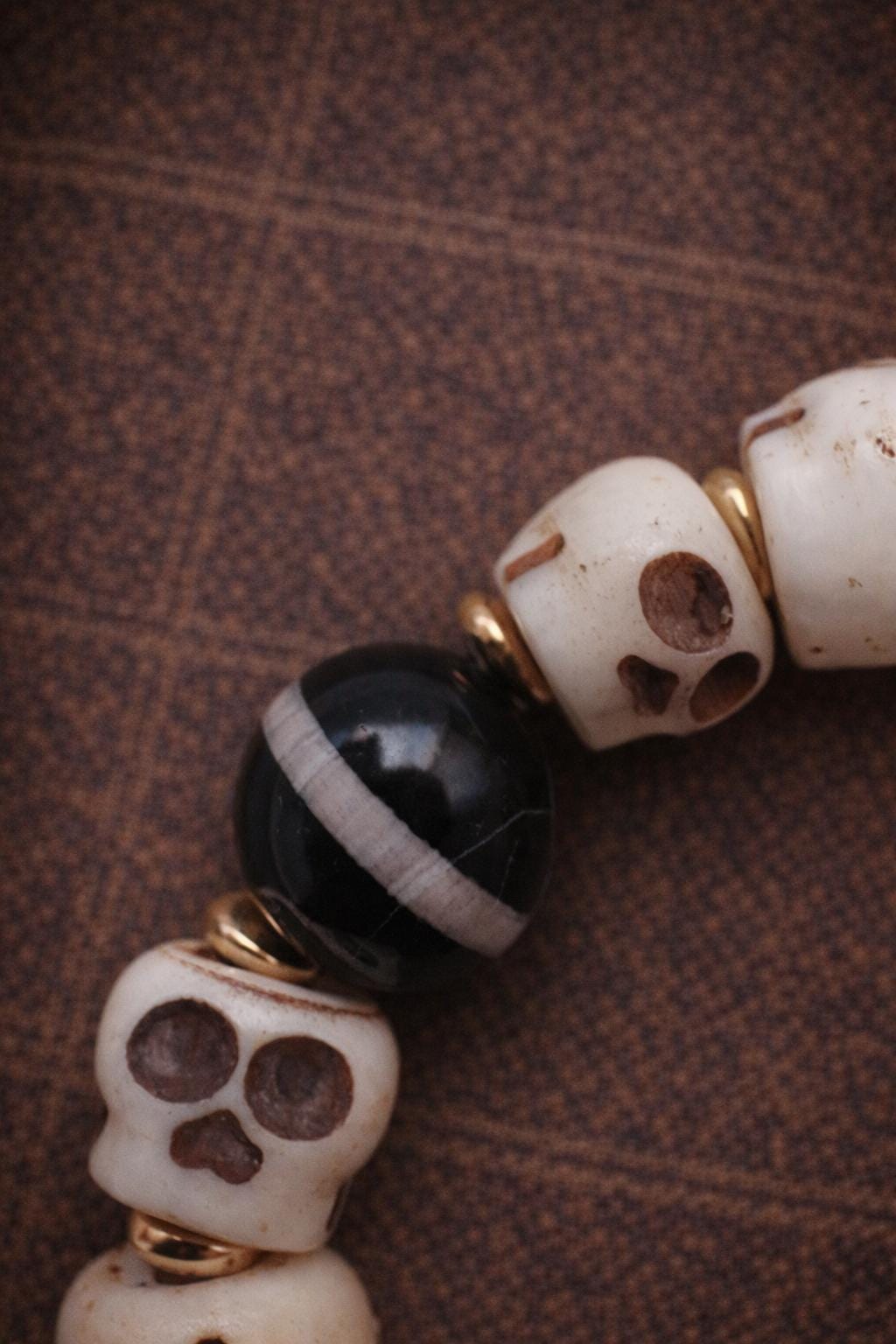 Bracelet｜Small Beads Yak Bone Skull Mala