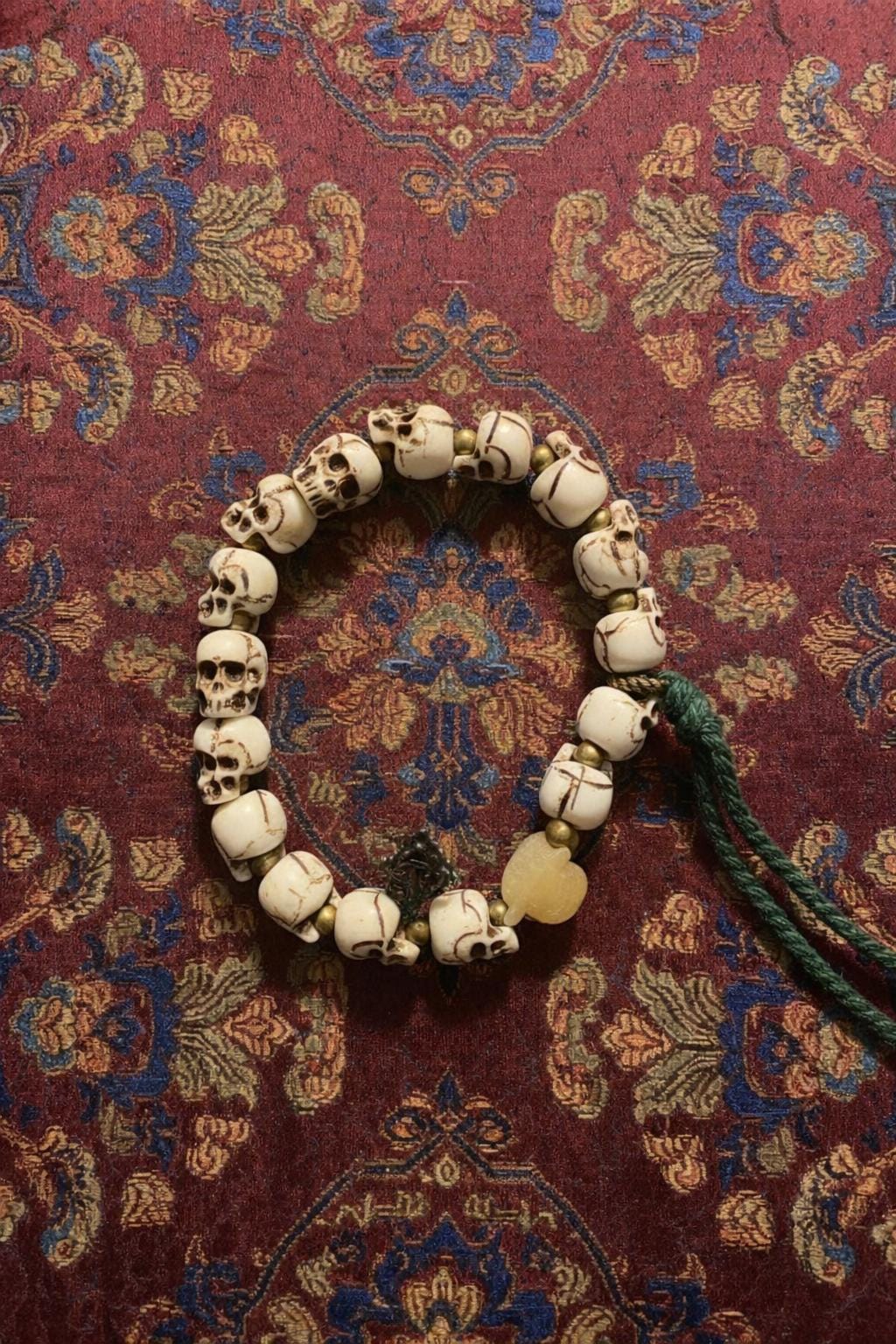 Yak Bone Skull Bracelet – Tibetan Vintage Protection Amulet for Meditation & Strength