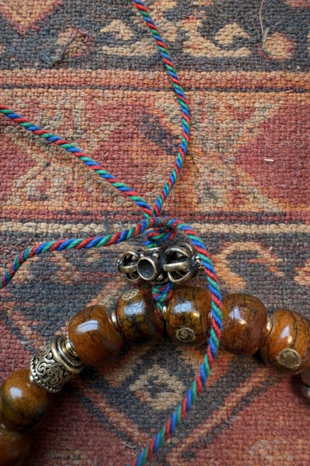Yak Bone Multi-Charm Bracelet – 8mm Tibetan-Style Protection Beads