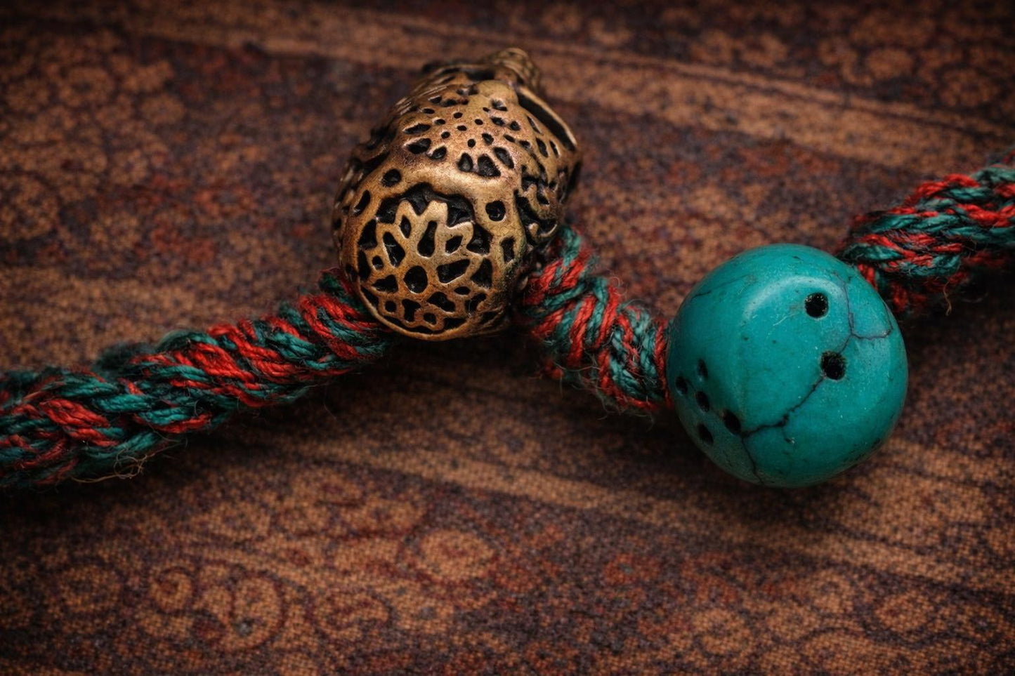 Citipati Protector Amulet: Hand-Carved Yak Bone Mala Bracelet by PranaraCrafts