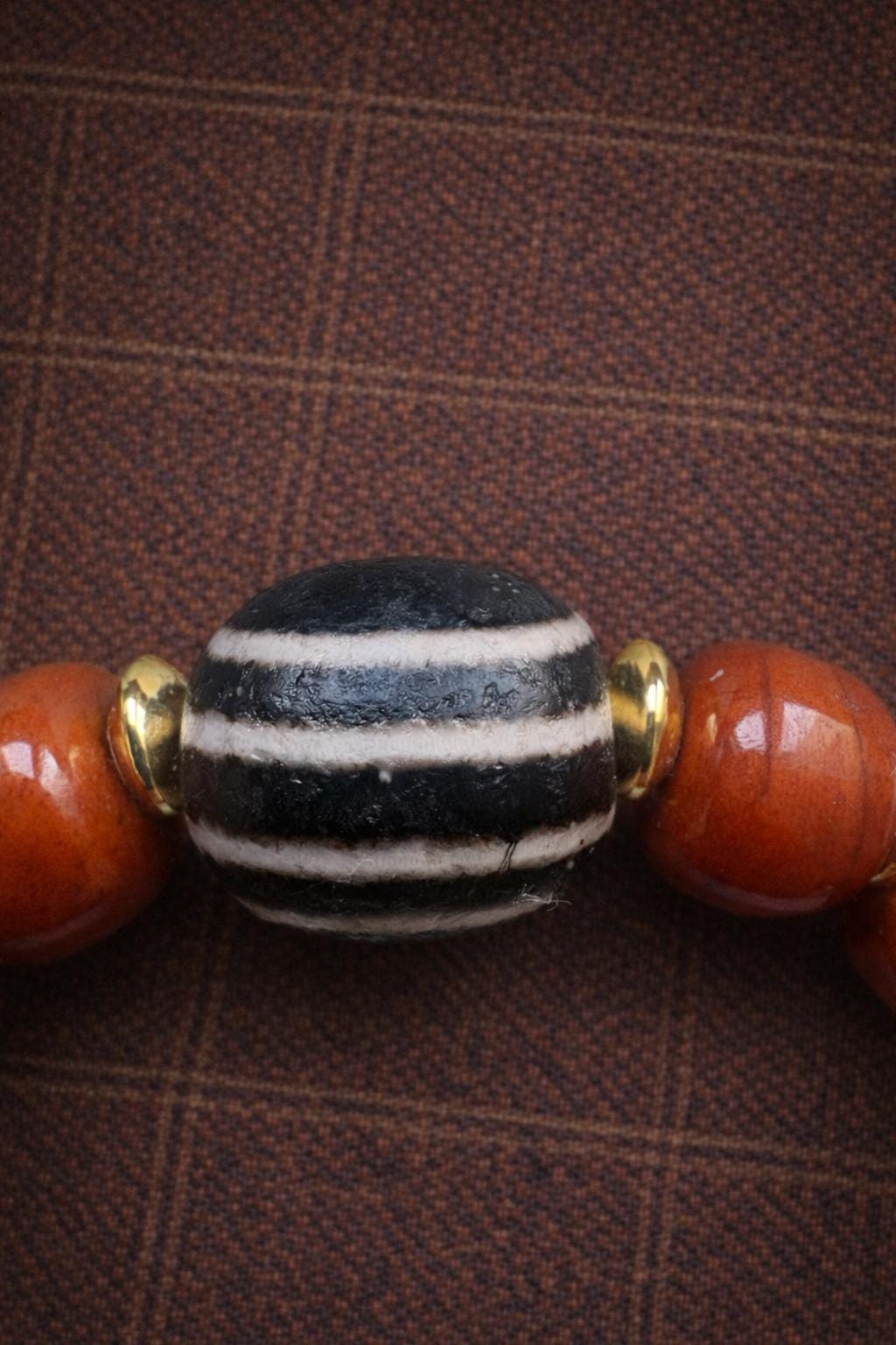 Yak Bone Skull & Dzi Bead Bracelet – Tibetan Vintage Amulet | Handmade Protection Jewelry