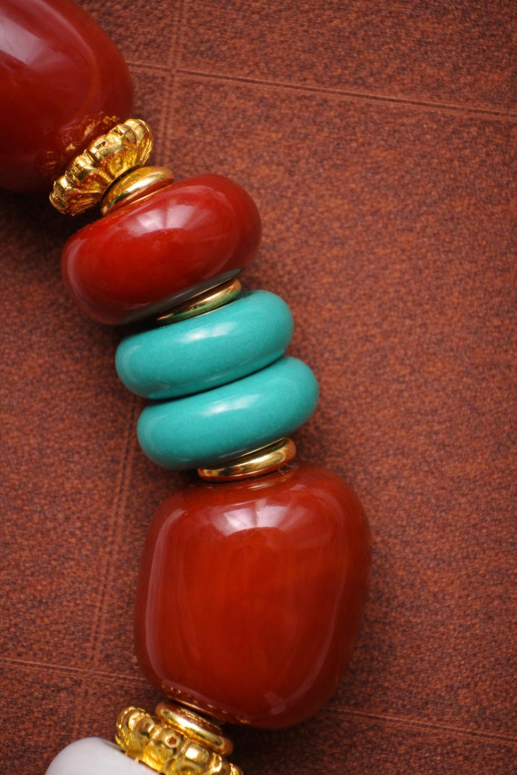 Red Agate & Turquoise Bracelet – Tibetan Style Handmade Beaded Jewelry