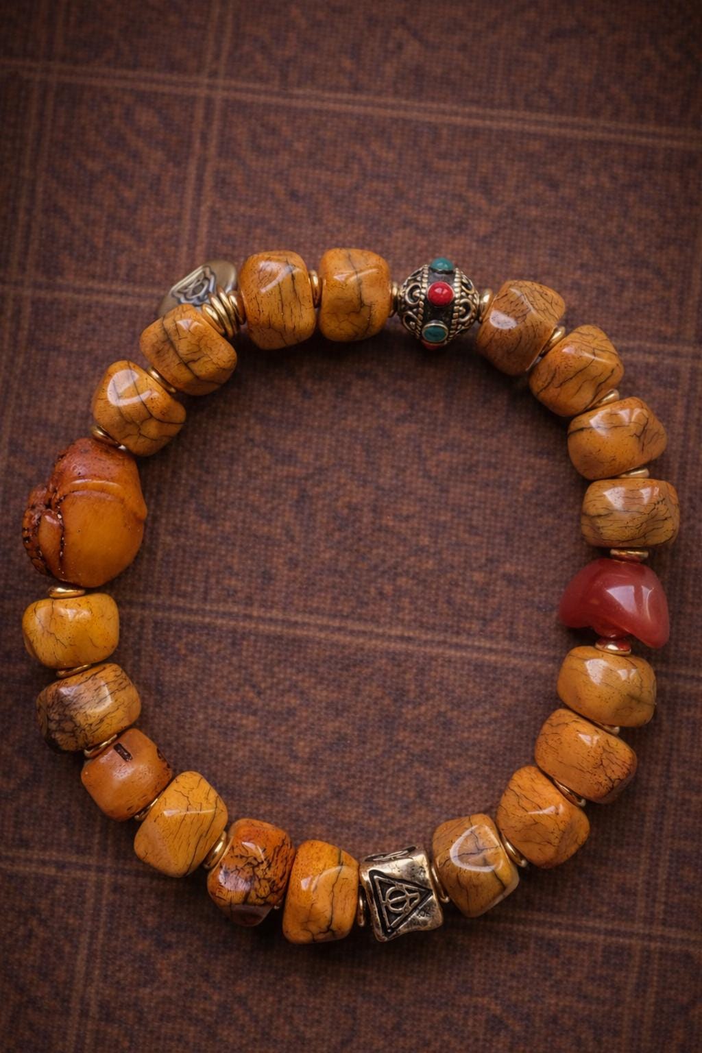 Yak Bone & Bodhi Seed Bracelet – Tibetan Vintage Spiritual Beaded Jewelry
