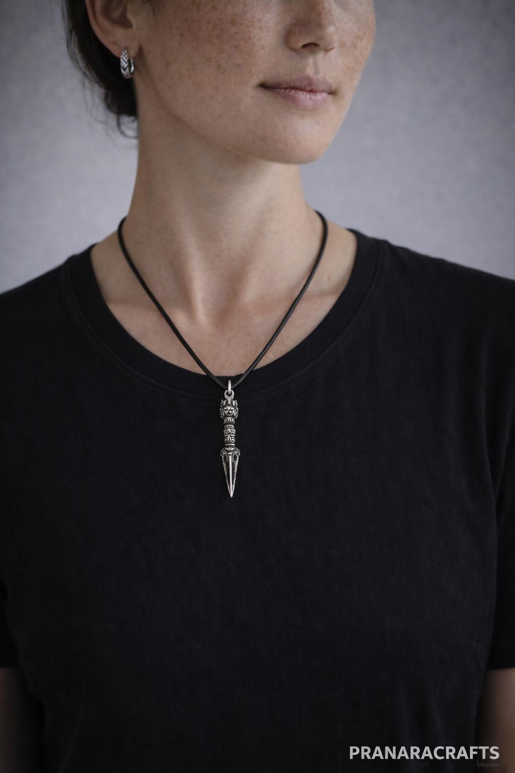 Tibetan Phurba Pendant Necklace – Vajra Dagger Amulet | Vintage Protection Talisman