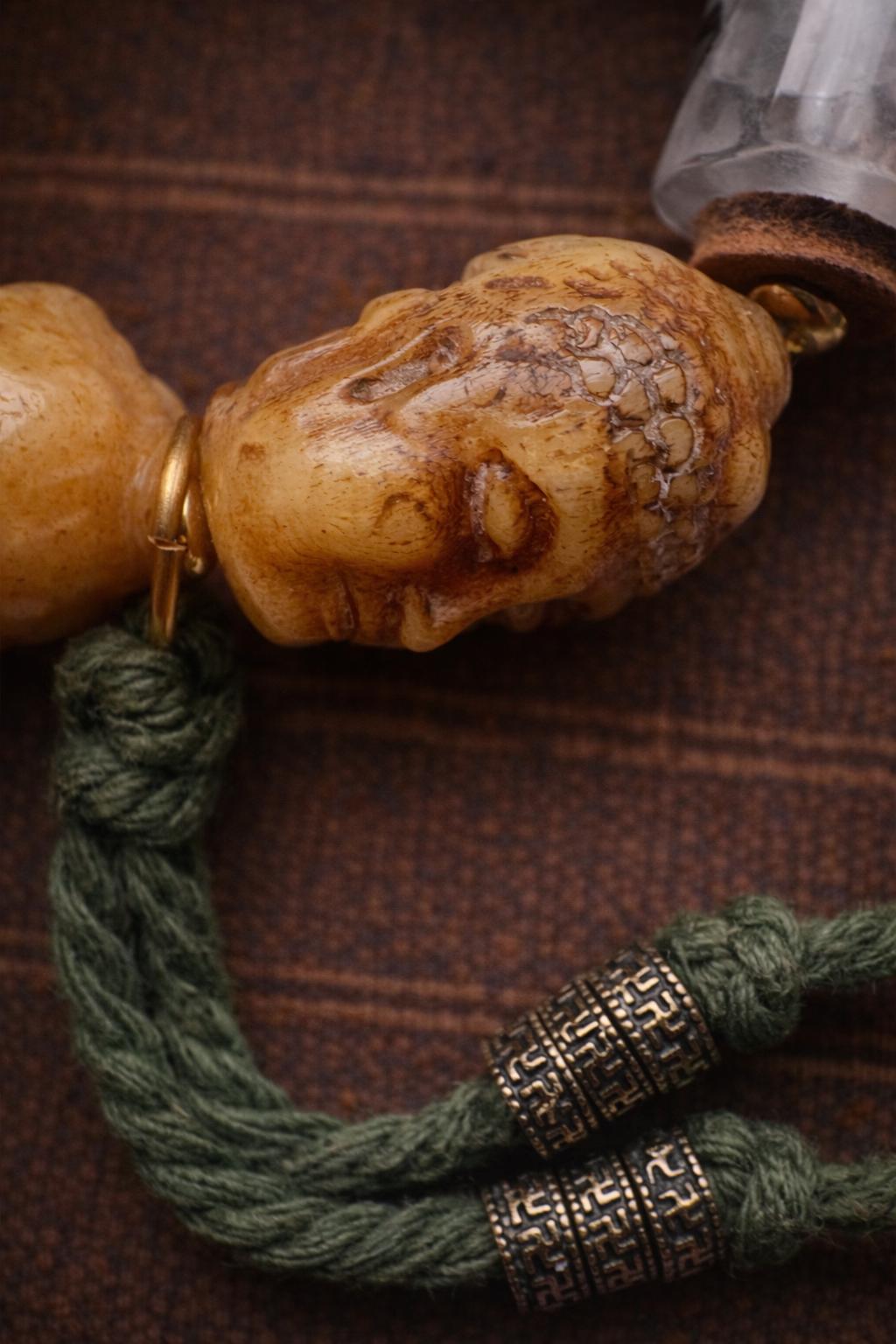 Tibetan Carved Bone Bracelet – Vintage Meditation Beads | Handmade Spiritual Style Jewelry