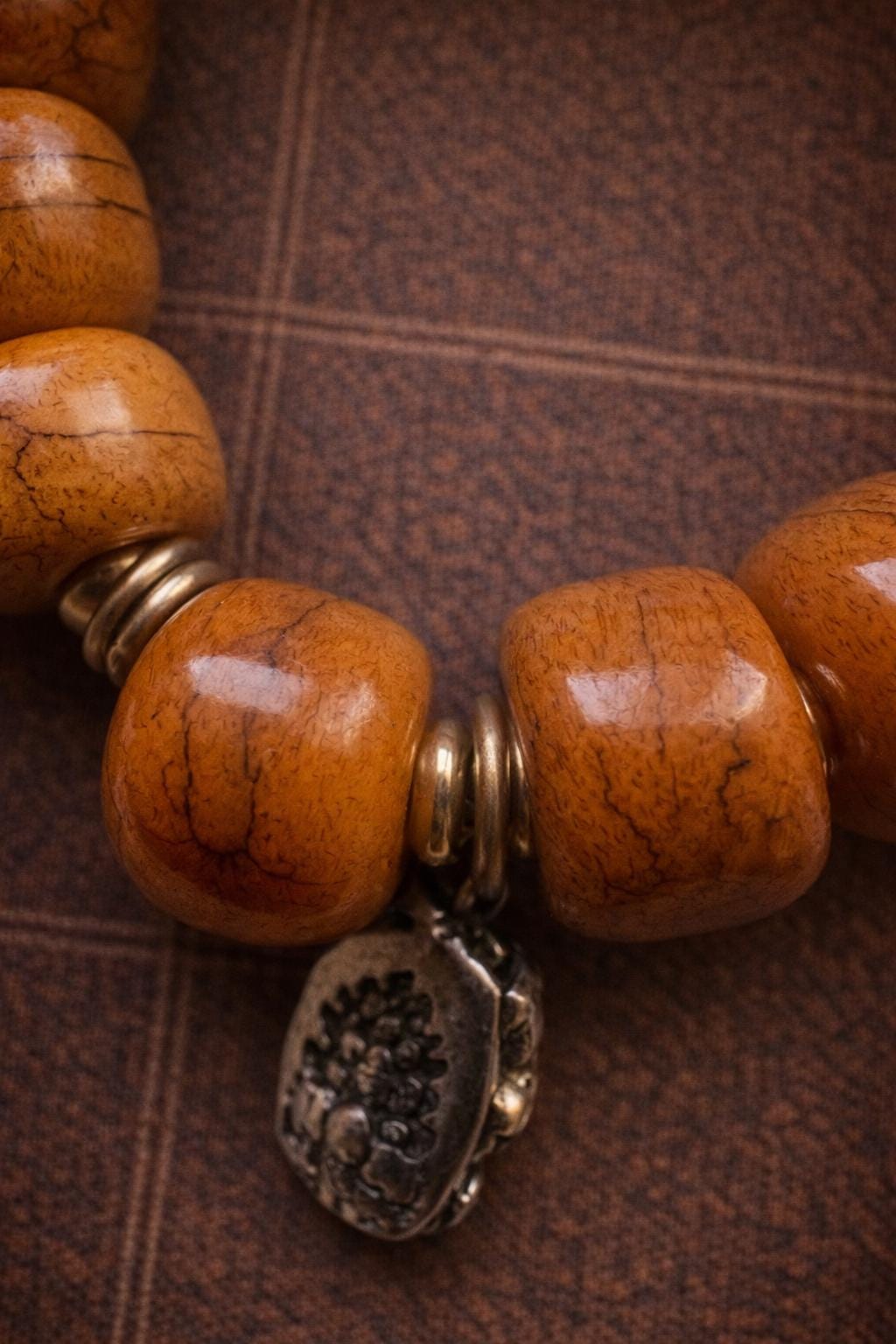 Tibetan Yak Bone Couple Bracelet – Barrel Mala Beads | Unity & Protection