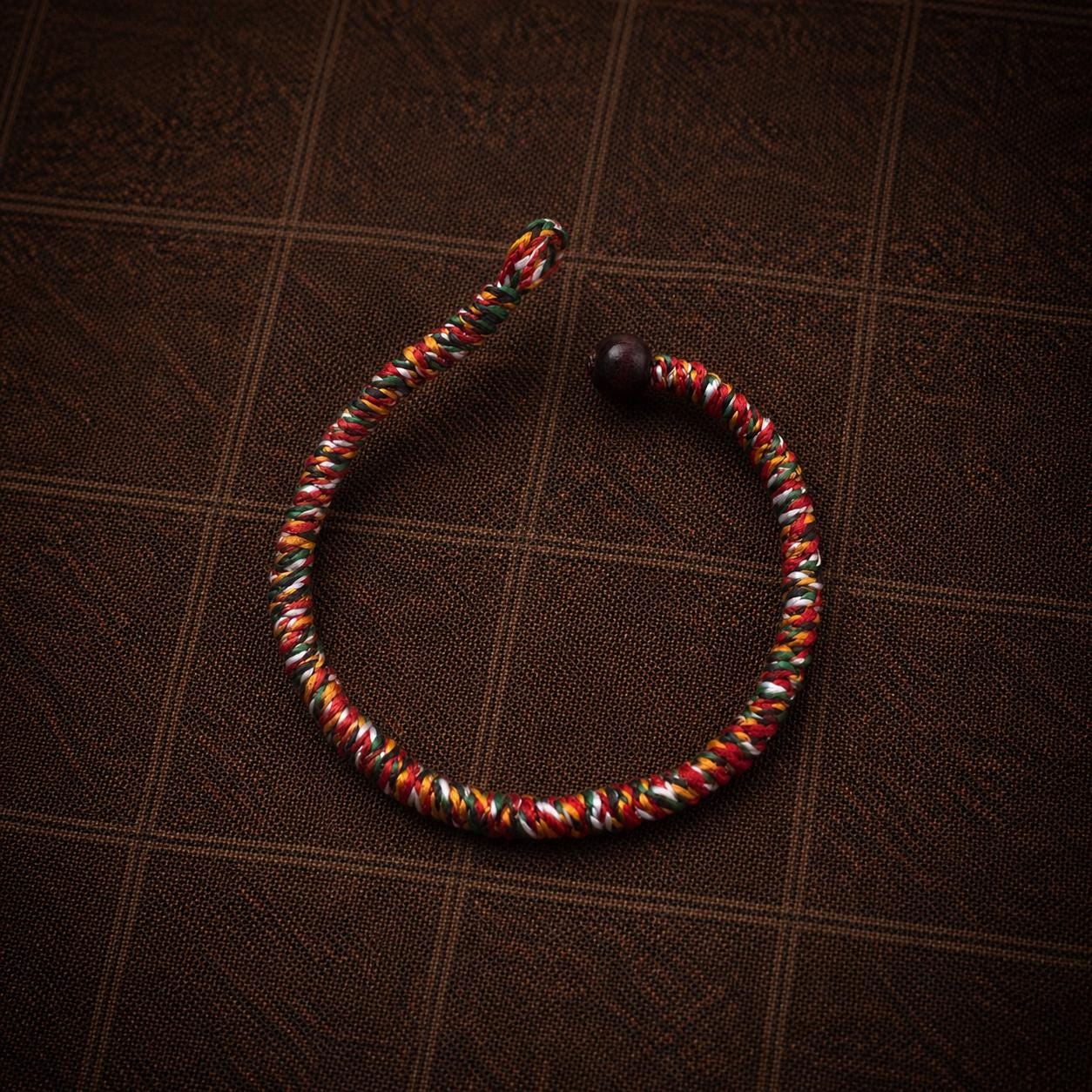 Tibetan Five-Color Vajra Knot Bracelet – Handwoven Blessing Cord