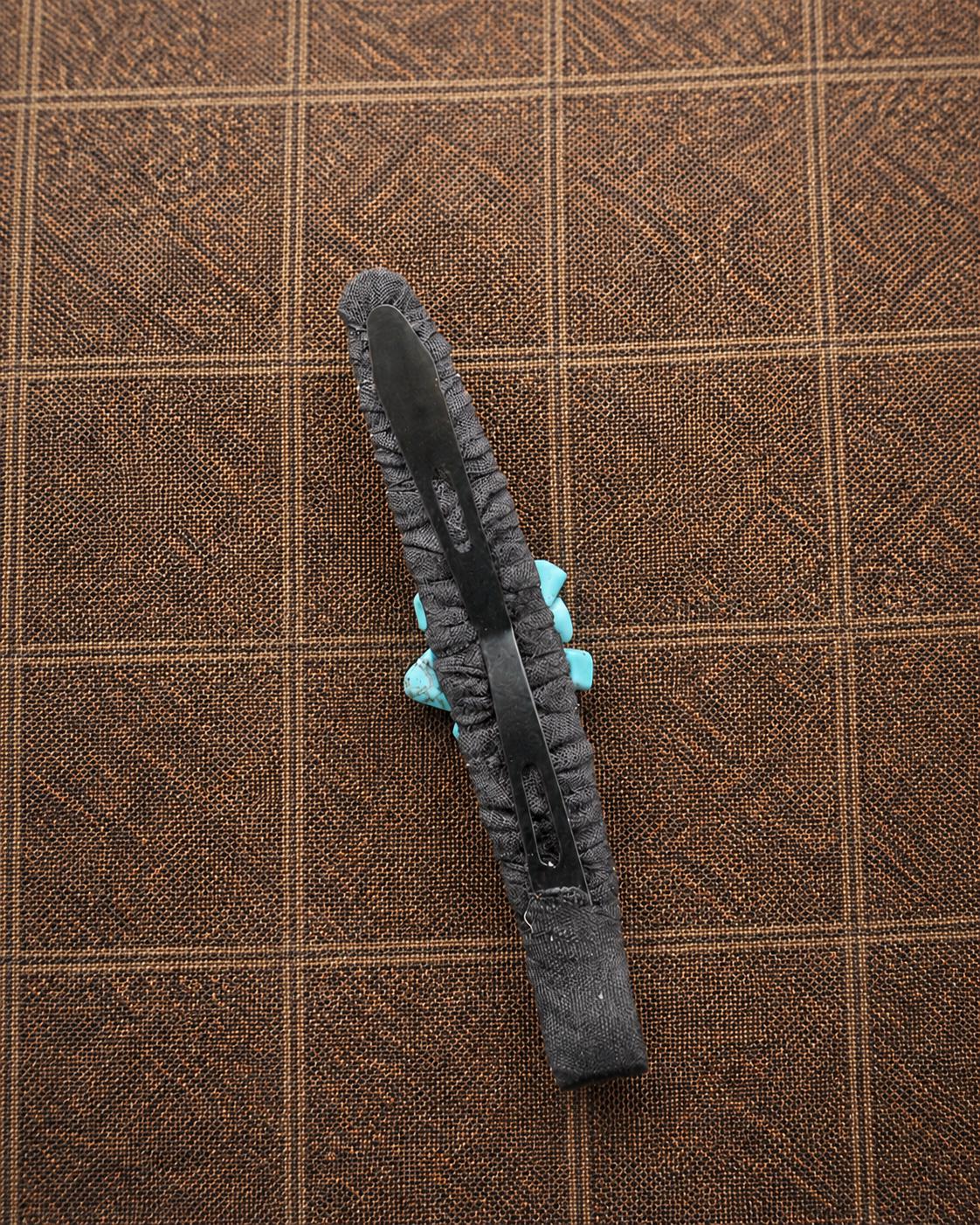 Tibetan Turquoise Coral Beaded Hair Clip, Ethnic Handmade Barrette Accessory
