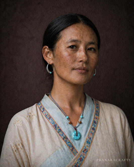 Turquoise Tibetan Ethnic Hoops