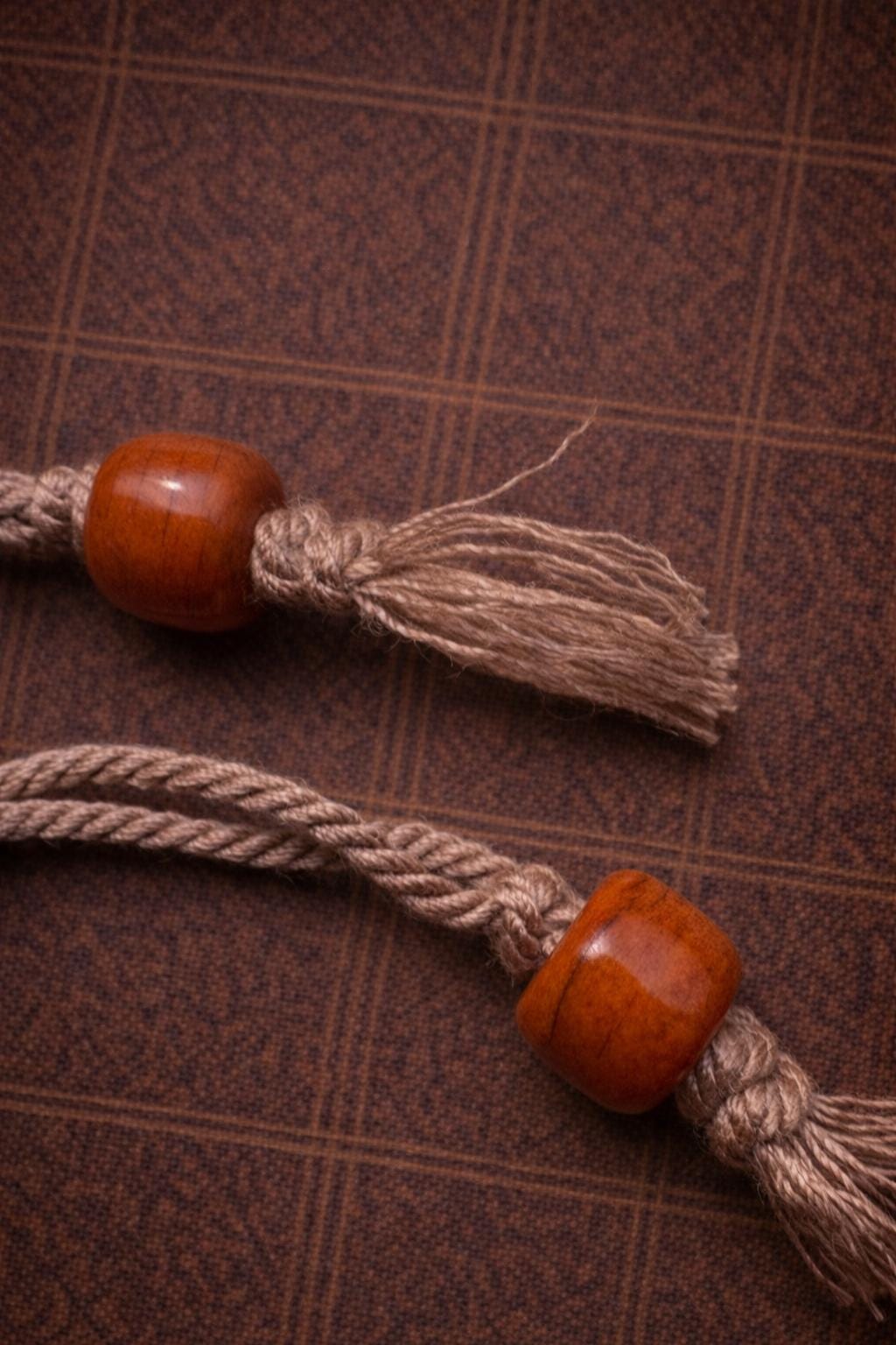 Handmade Tibetan Two-Eye Dzi Bead Braided Rope Wristband, Meditation Gift for Men & Women