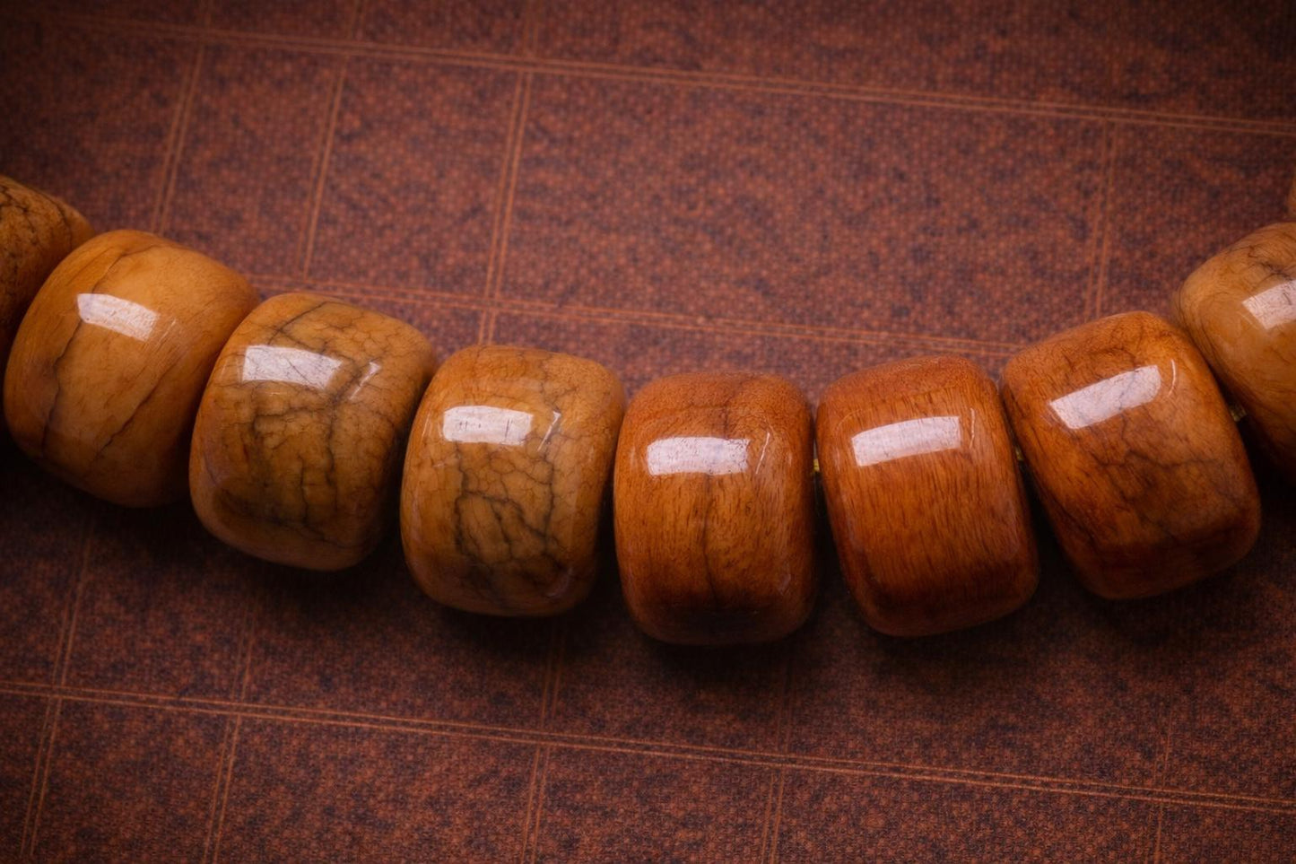 Tibetan Yellow Yak Bone Bracelet – Vintage Barrel Beads with Aged Patina | Unisex