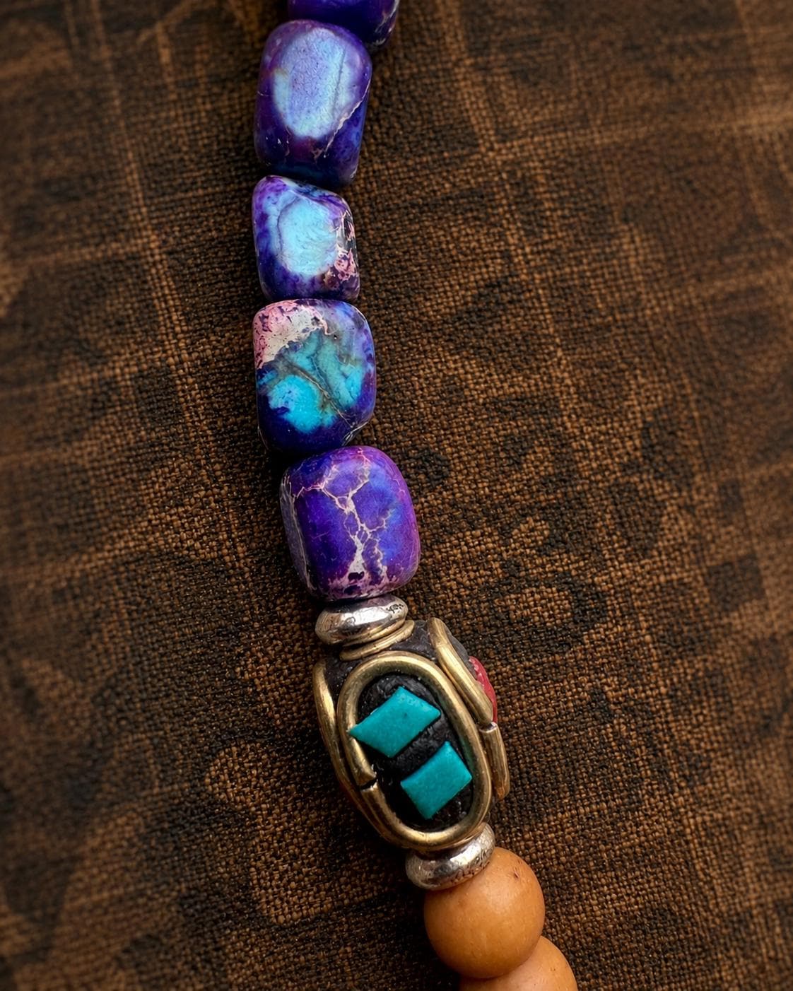 One of a Kind Tibetan Lhasa Necklace, Only One Available, Colorful Handmade Gemstone Beaded Jewelry