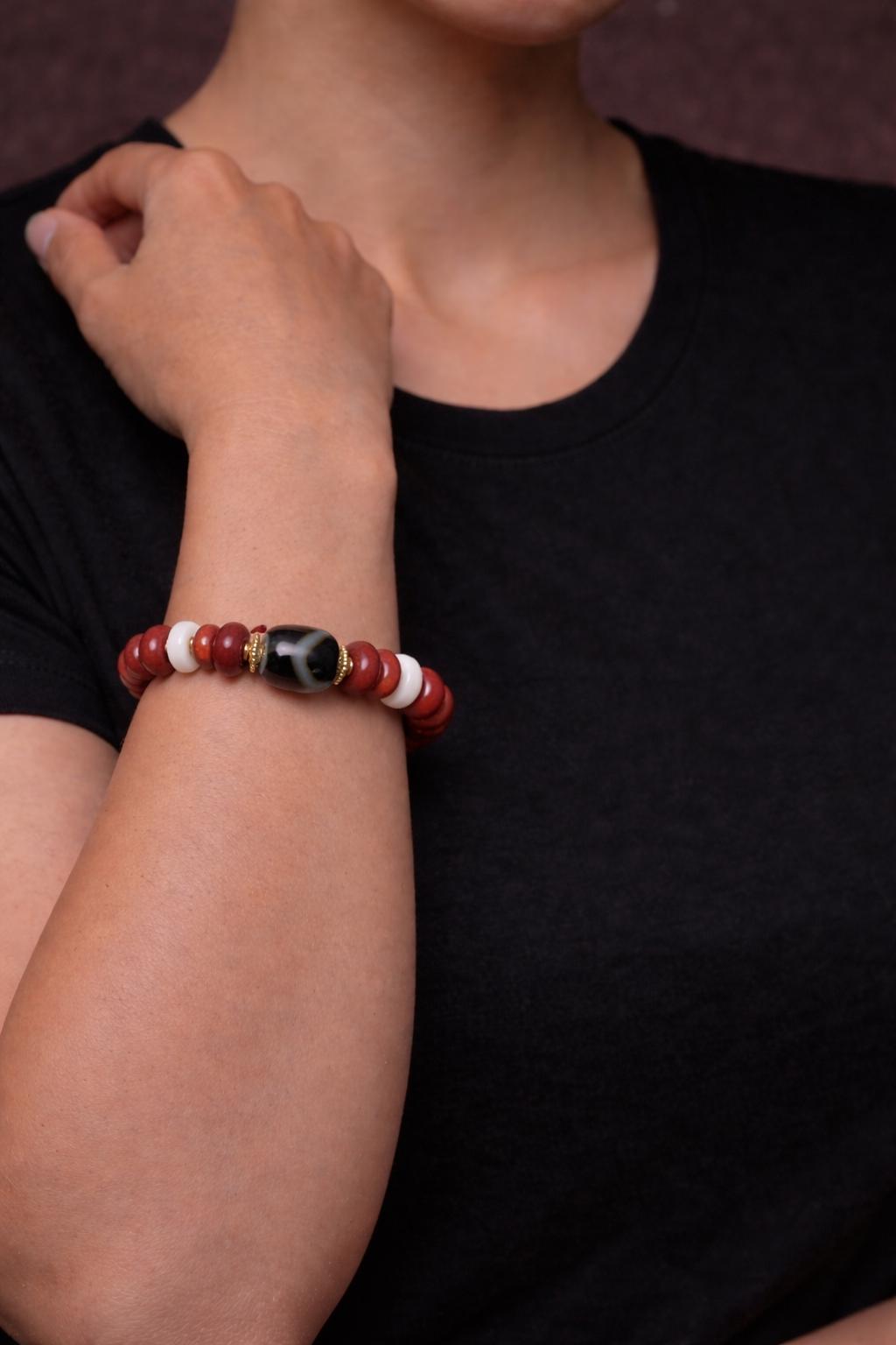 Red Agate & Turquoise Bracelet – Tibetan Style Handmade Beaded Jewelry