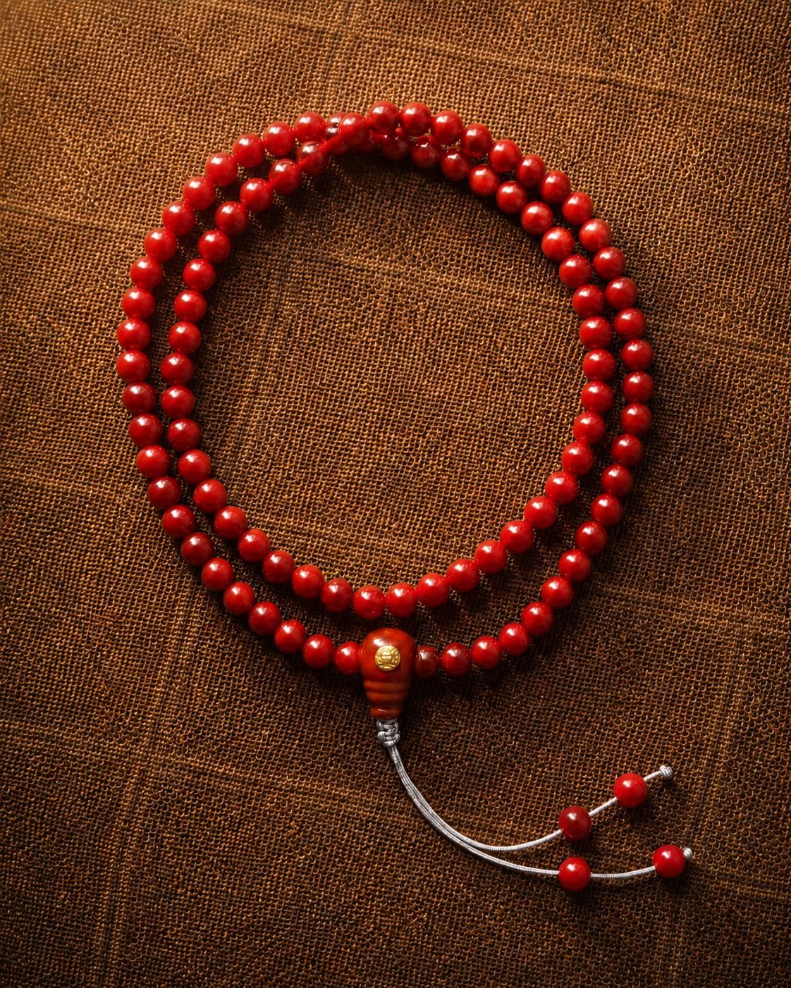 Natural Red Carnelian Necklace, Vintage Tibetan Agate Bead Jewelry