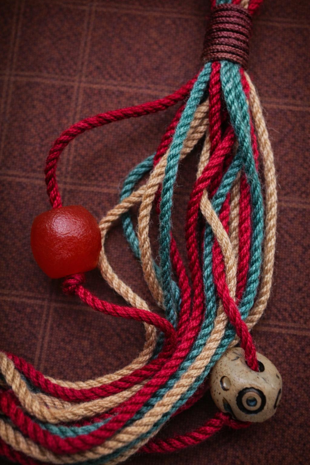 Tibetan Yak Bone Citipati Barrel Bead Bracelet – Vintage Detail | Tassel Accent | Unisex Spiritual Jewelry