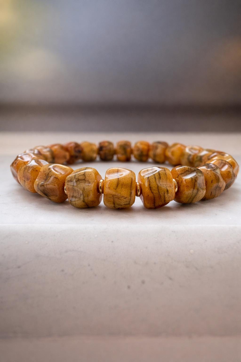 Tibetan Yak Bone & Bodhi Seed Bracelet – Vintage Carved Prayer Beads Mala Style