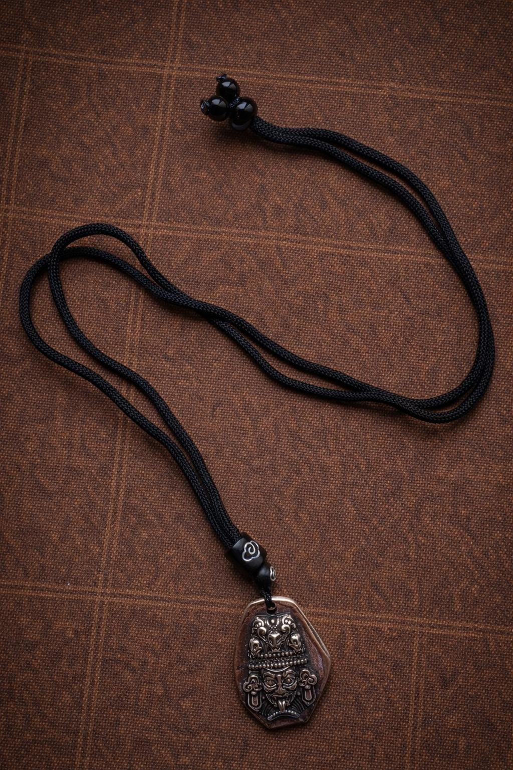 Tibetan Protector Amulet Necklace – Silver Plated Spiritual Talisman
