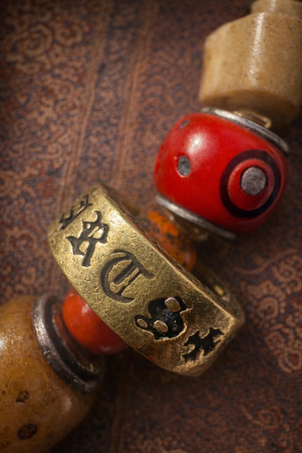 Tibetan Wealth Bracelet – Multi-Charm Vintage Fortune Amulet | Handmade Spiritual Jewelry