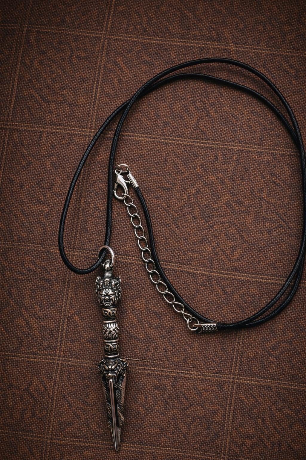 Tibetan Phurba Pendant Necklace – Vajra Dagger Amulet | Vintage Protection Talisman