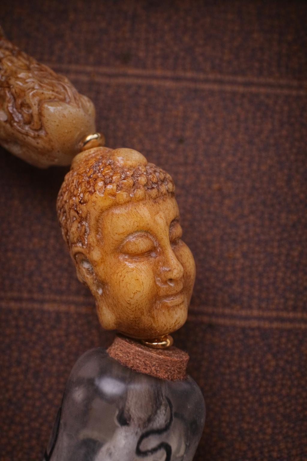 Tibetan Carved Bone Bracelet – Vintage Meditation Beads | Handmade Spiritual Style Jewelry