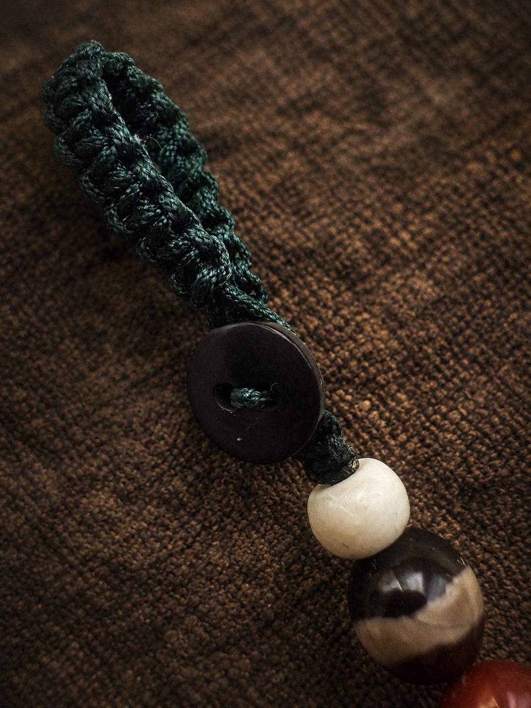 Turquoise Agate Bead Keychain, Tibetan Inspired Handmade Bag Charm, Boho Car Hanging Pendant Gift