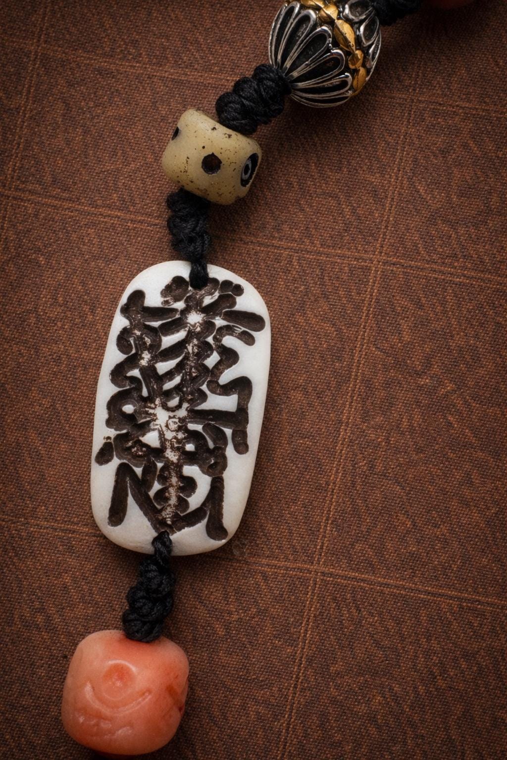 Tibetan Multi-Stone Talisman Necklace – Vintage Ethnic Beaded Pendant | Handmade Tribal Jewelry Gift