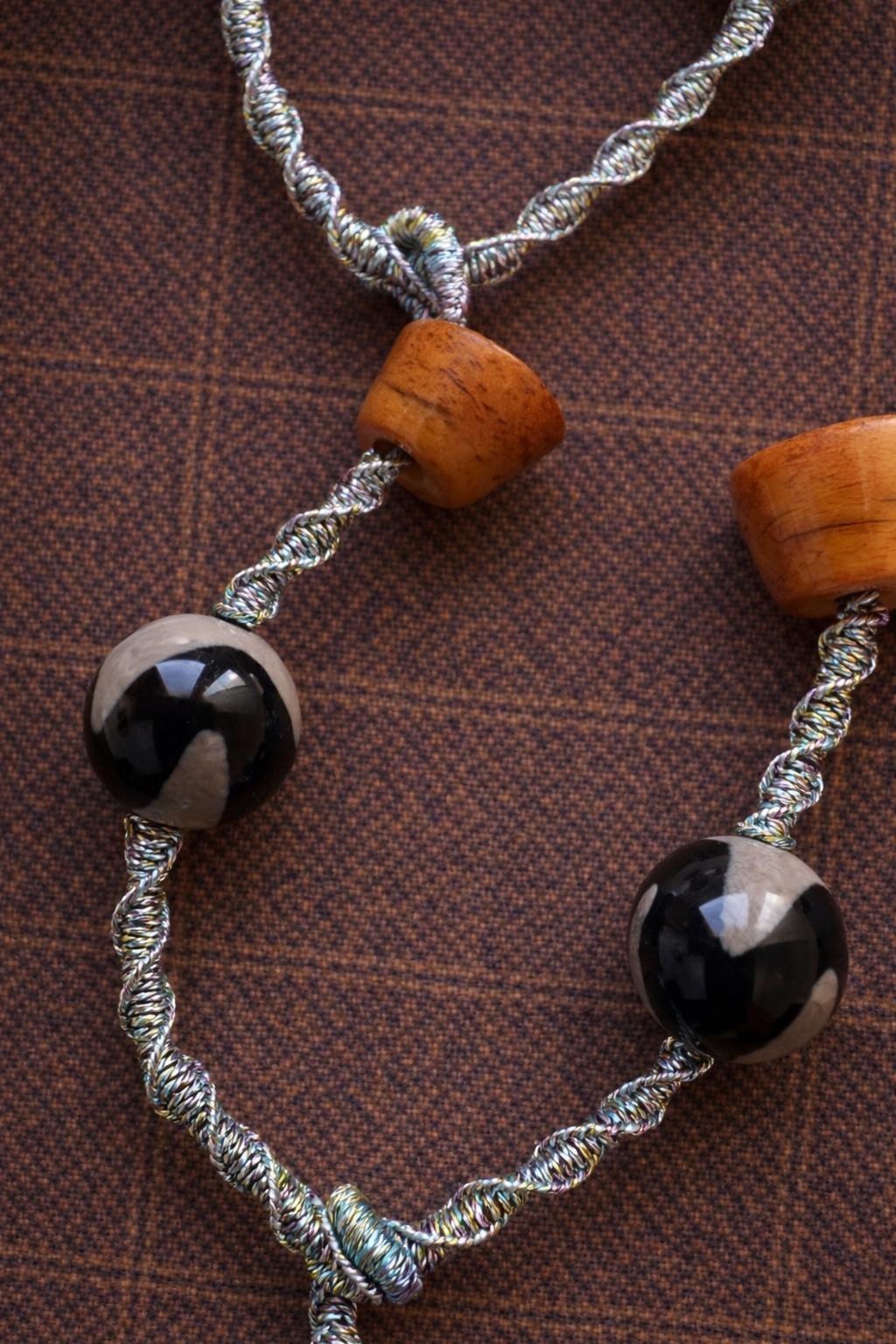 Turquoise Handwoven Necklace | Tibetan Inspired Vintage Ethnic Pendant