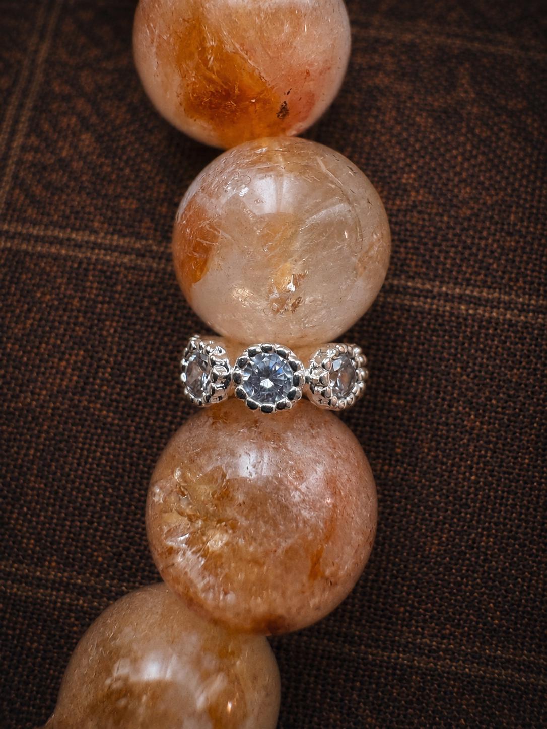 Natural Citrine Bracelet, Tibetan Style Yellow Crystal Beaded Bracelet